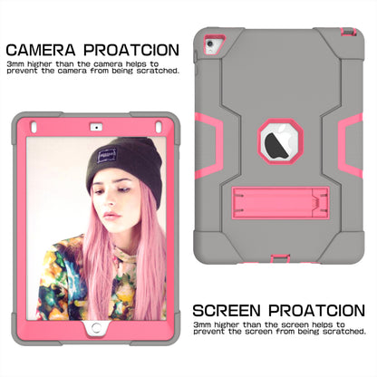 Dual Color Kickstand PC + Silicone Armor Defender Tablet Case for iPad Pro 9.7 inch (2016)