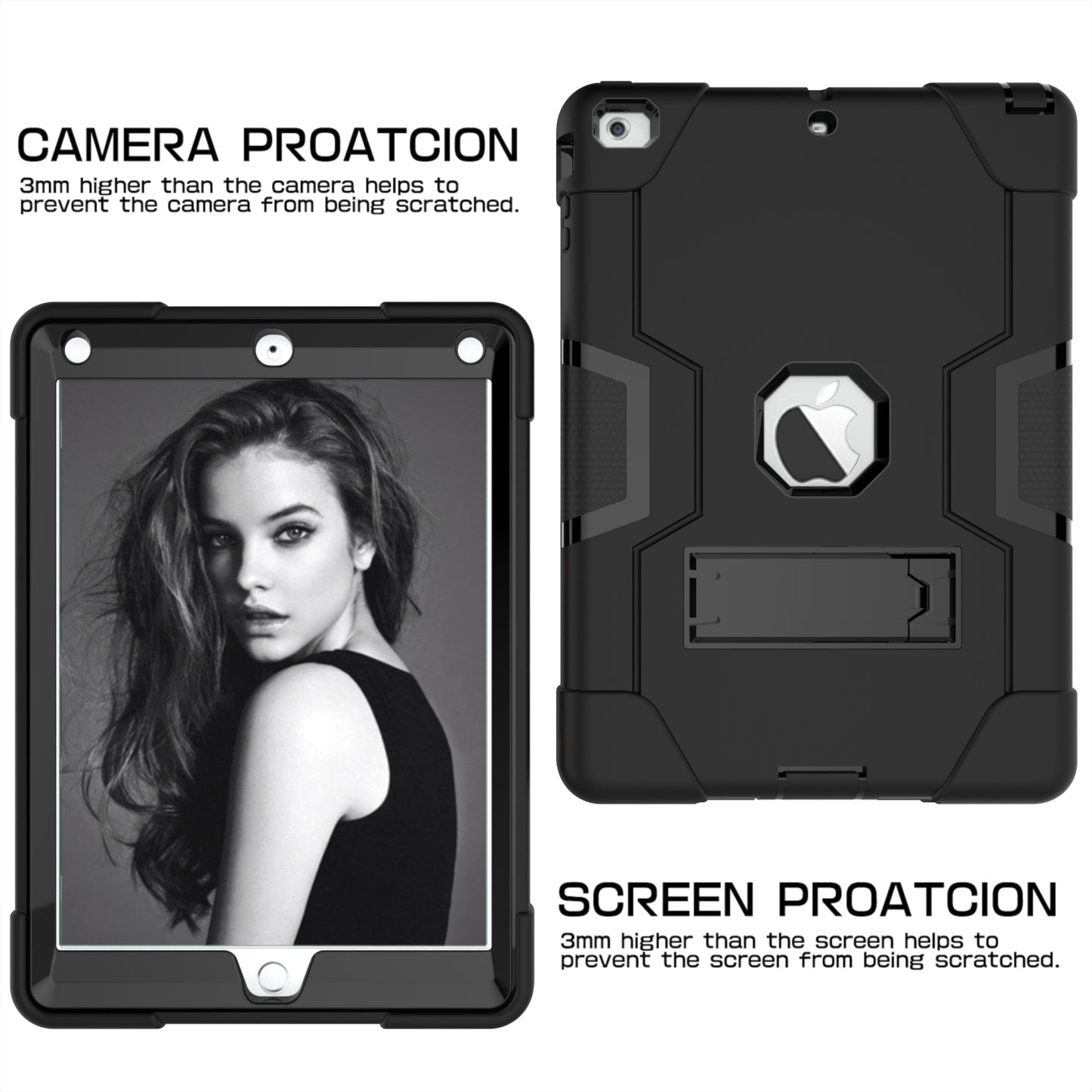 Cool PC + Silicone Hybrid Kickstand Tablet Casing Cover for iPad Air