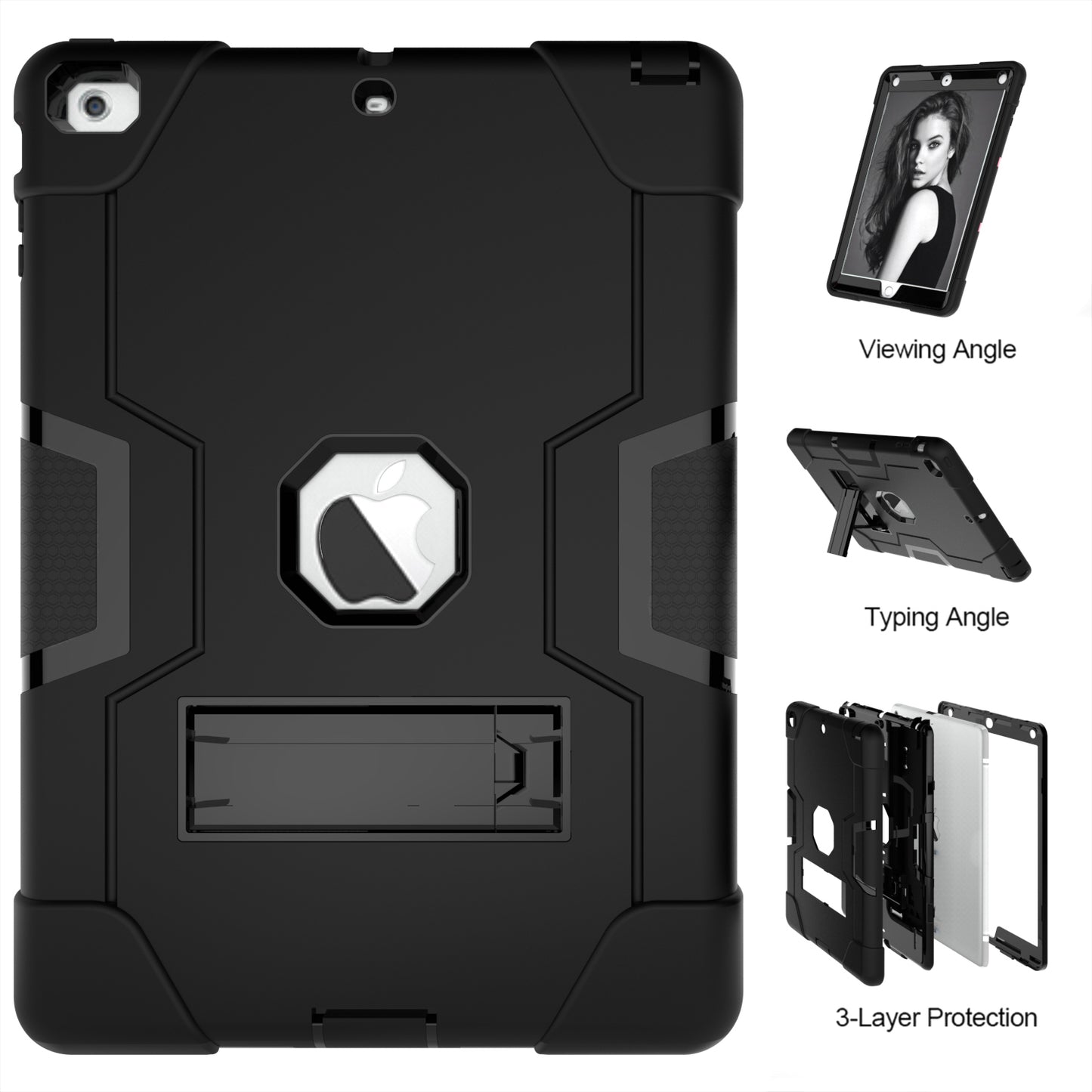 Cool PC + Silicone Hybrid Kickstand Tablet Casing Cover for iPad Air