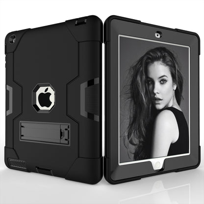 Cool PC + Silicone Hybrid Kickstand Tablet Casing Cover for iPad 4/3/2