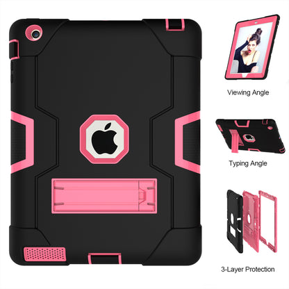 Cool PC + Silicone Hybrid Kickstand Tablet Casing Cover for iPad 4/3/2