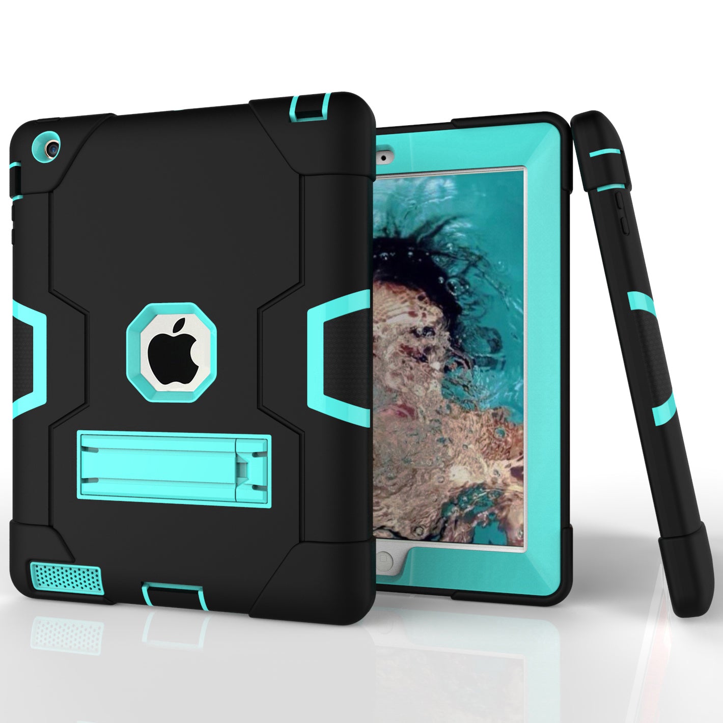 Cool PC + Silicone Hybrid Kickstand Tablet Casing Cover for iPad 4/3/2