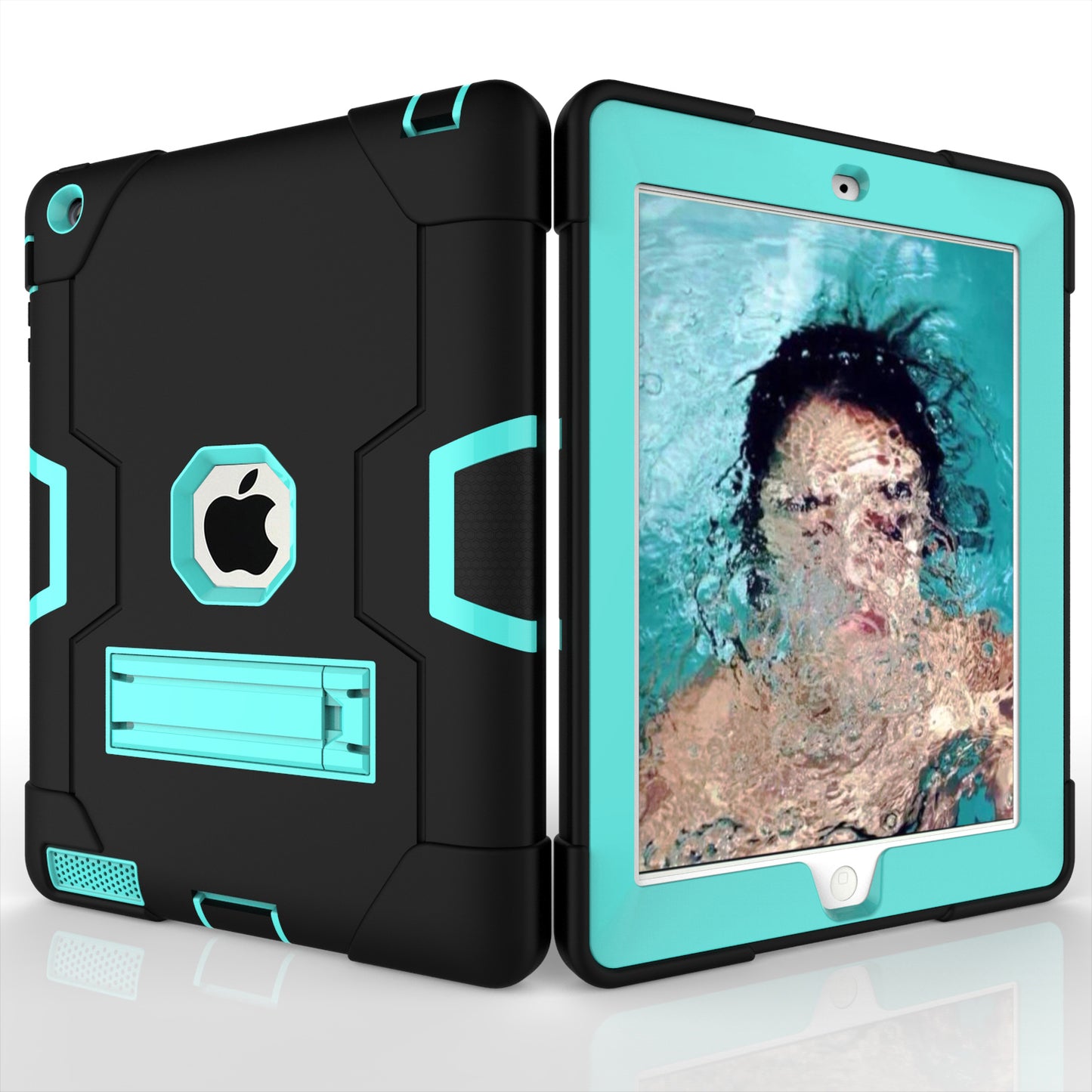 Cool PC + Silicone Hybrid Kickstand Tablet Casing Cover for iPad 4/3/2