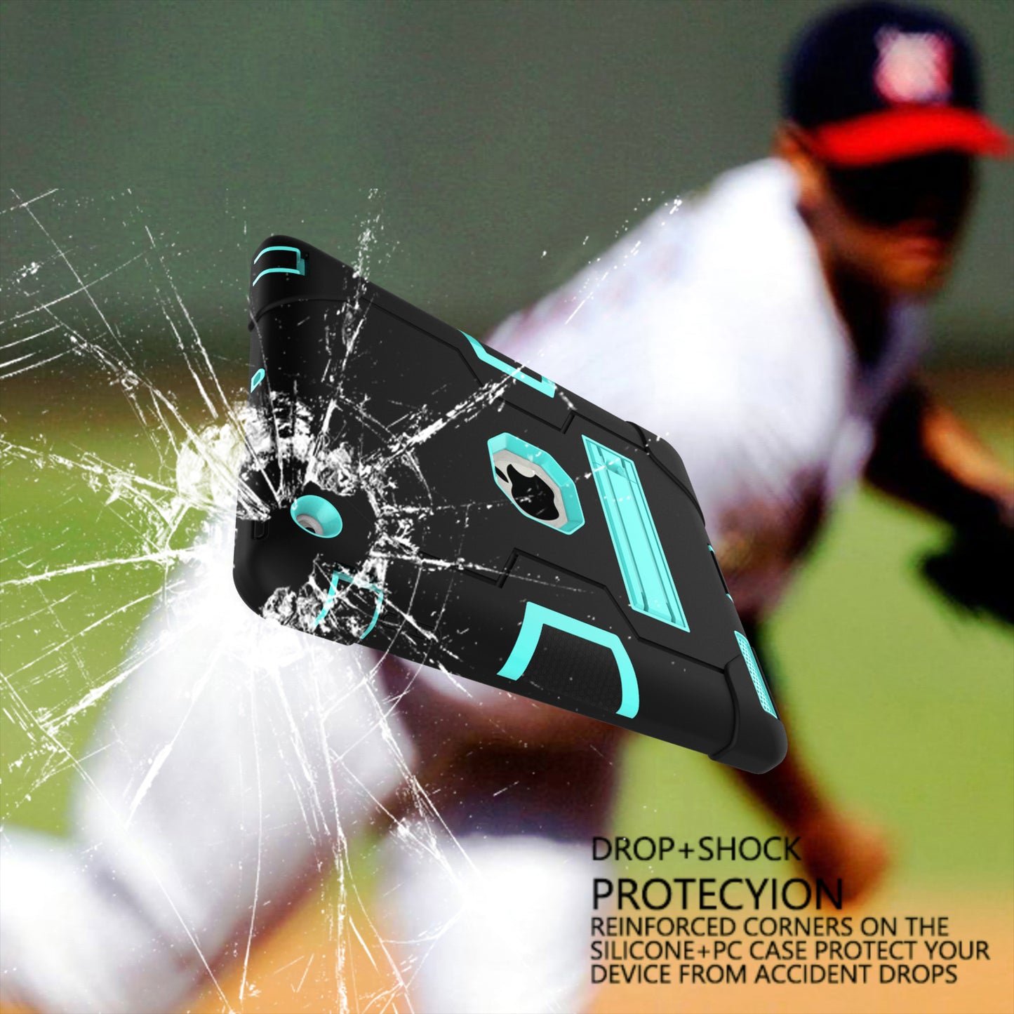 Cool PC + Silicone Hybrid Kickstand Tablet Casing Cover for iPad 4/3/2
