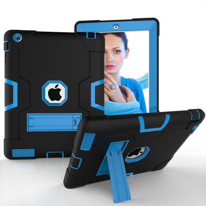 Cool PC + Silicone Hybrid Kickstand Tablet Casing Cover for iPad 4/3/2