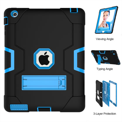 Cool PC + Silicone Hybrid Kickstand Tablet Casing Cover for iPad 4/3/2