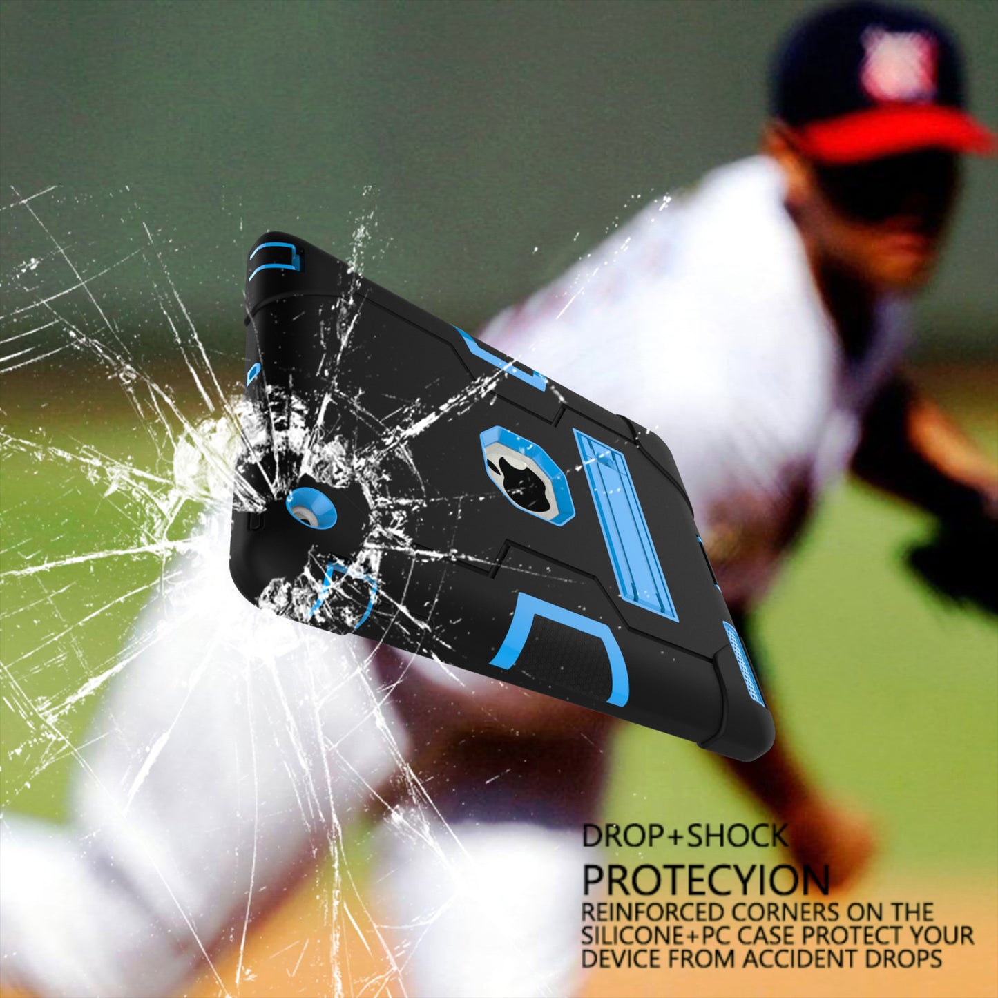Cool PC + Silicone Hybrid Kickstand Tablet Casing Cover for iPad 4/3/2