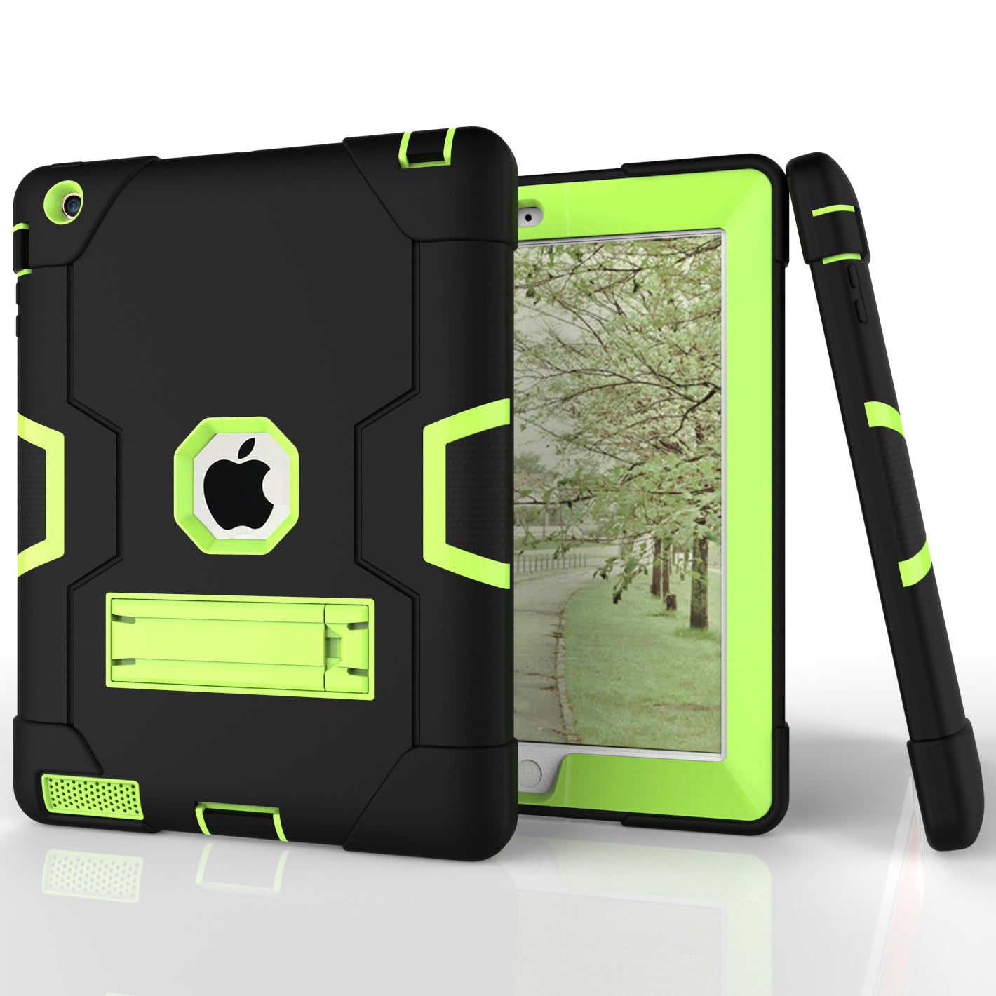 Cool PC + Silicone Hybrid Kickstand Tablet Casing Cover for iPad 4/3/2