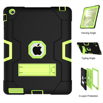 Cool PC + Silicone Hybrid Kickstand Tablet Casing Cover for iPad 4/3/2