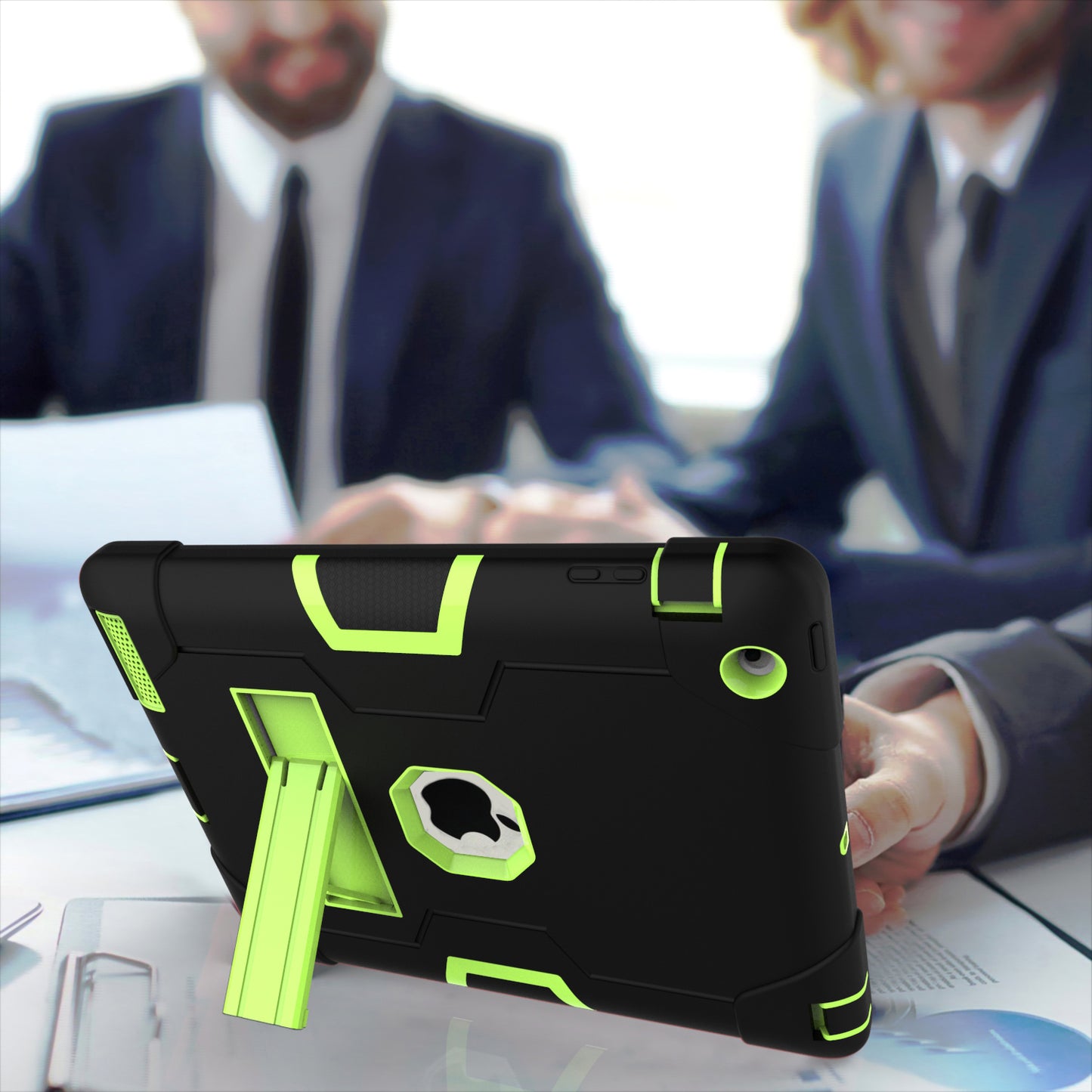 Cool PC + Silicone Hybrid Kickstand Tablet Casing Cover for iPad 4/3/2