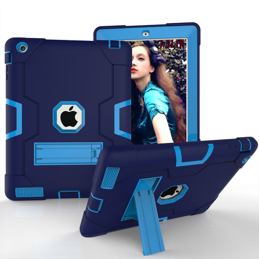 Cool PC + Silicone Hybrid Kickstand Tablet Casing Cover for iPad 4/3/2