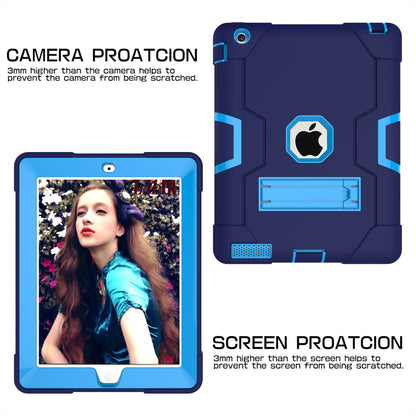 Cool PC + Silicone Hybrid Kickstand Tablet Casing Cover for iPad 4/3/2