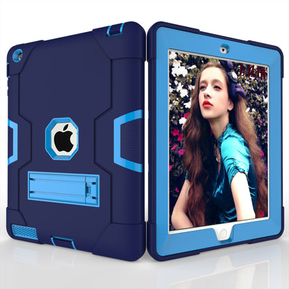 Cool PC + Silicone Hybrid Kickstand Tablet Casing Cover for iPad 4/3/2