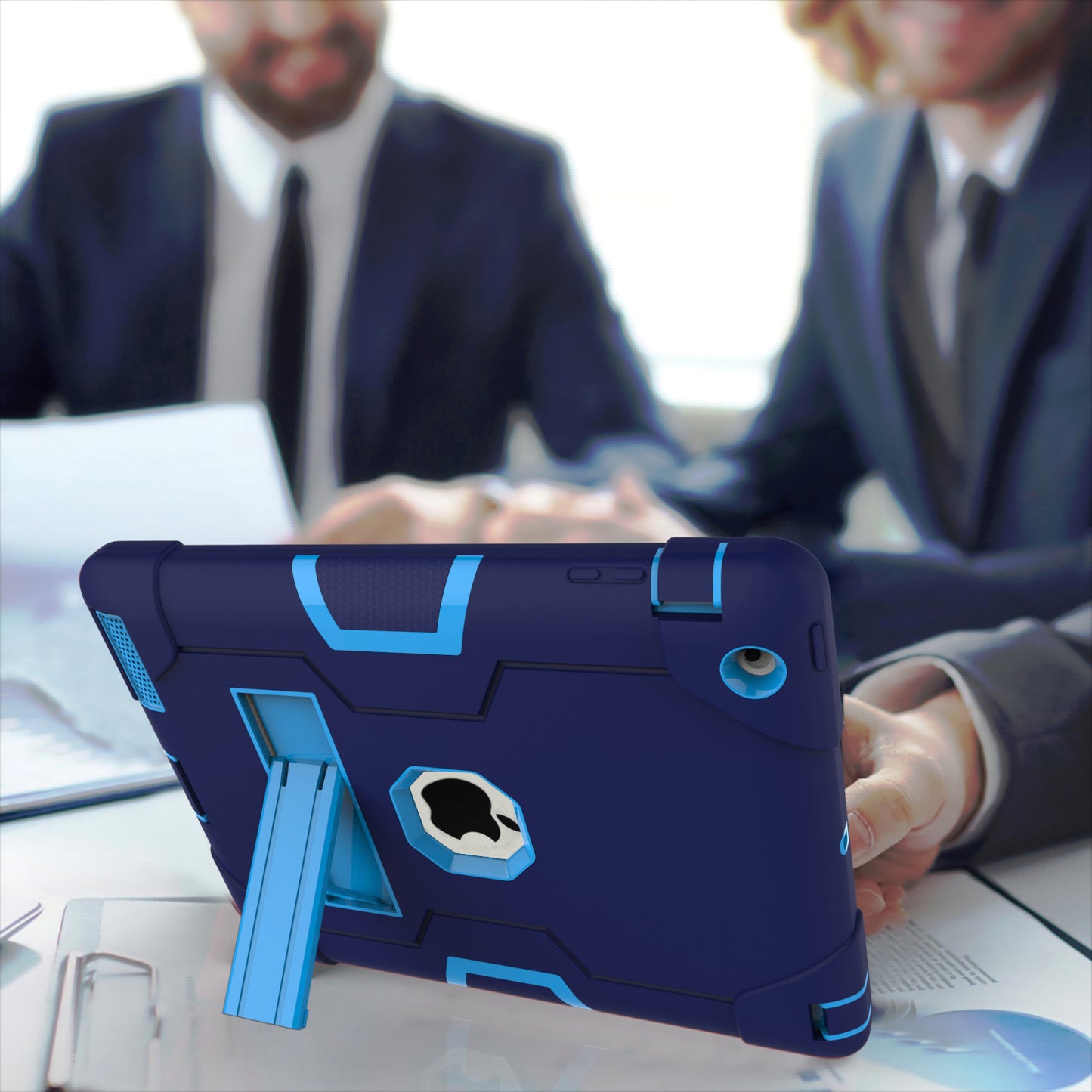 Cool PC + Silicone Hybrid Kickstand Tablet Casing Cover for iPad 4/3/2