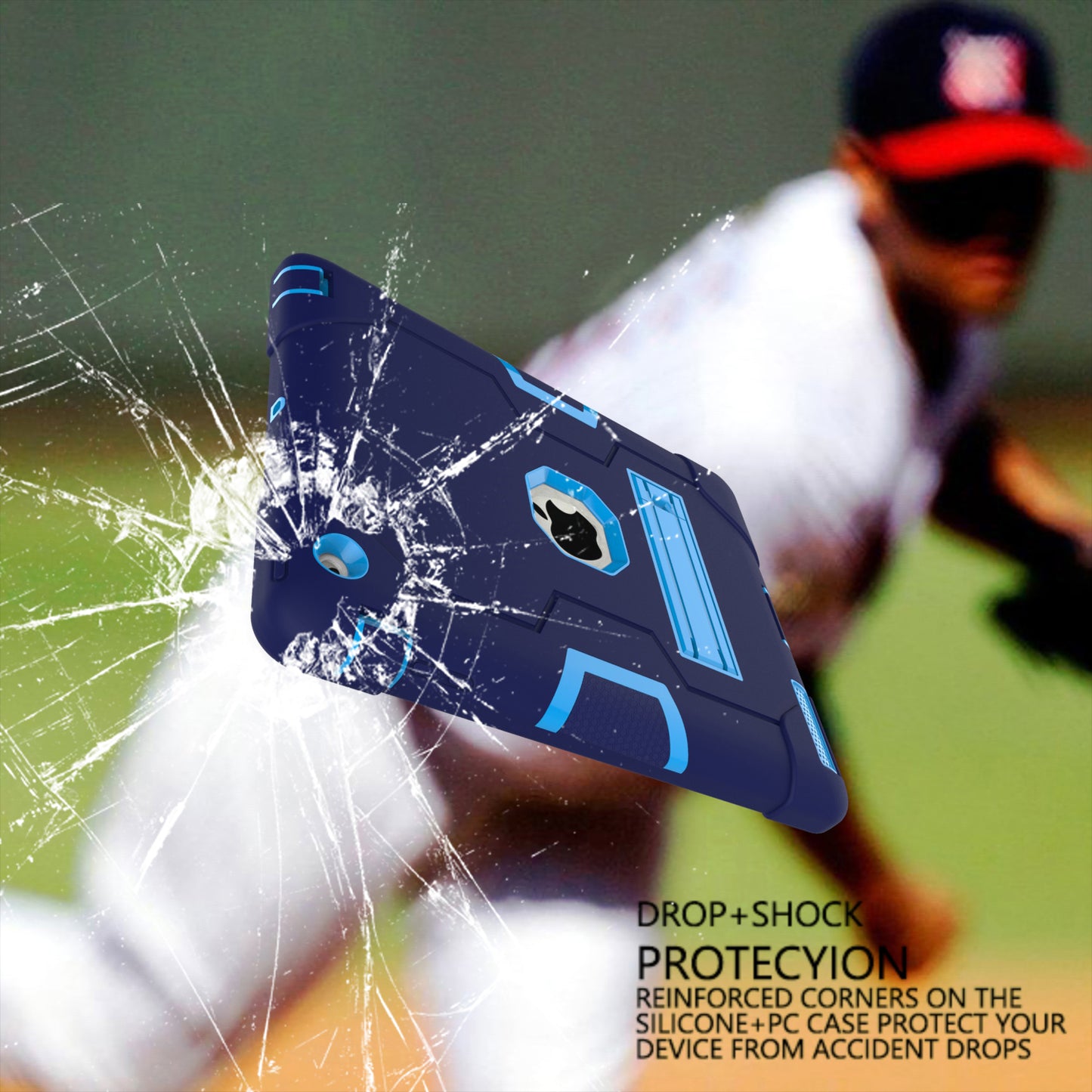 Cool PC + Silicone Hybrid Kickstand Tablet Casing Cover for iPad 4/3/2