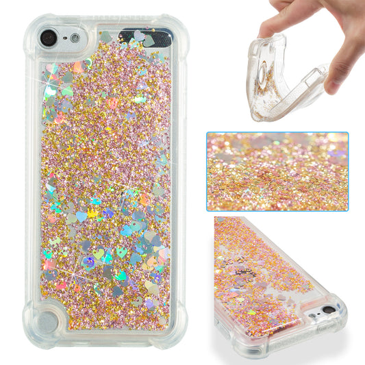 Glitter Powder Heart Shaped Sequins Quicksand TPU Protective Case for iPod Touch (2019) / Touch 6 / 5
