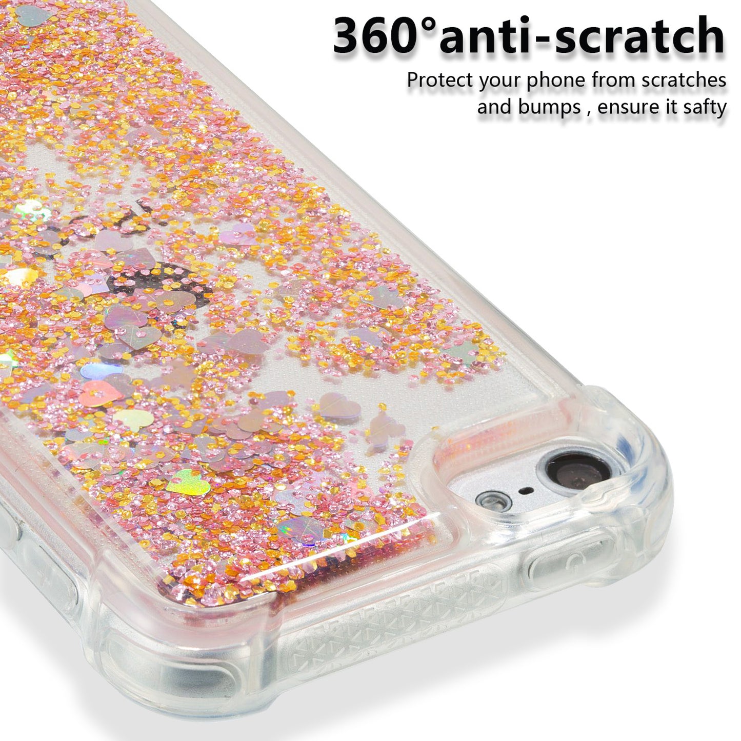 Glitter Powder Heart Shaped Sequins Quicksand TPU Protective Case for iPod Touch (2019) / Touch 6 / 5