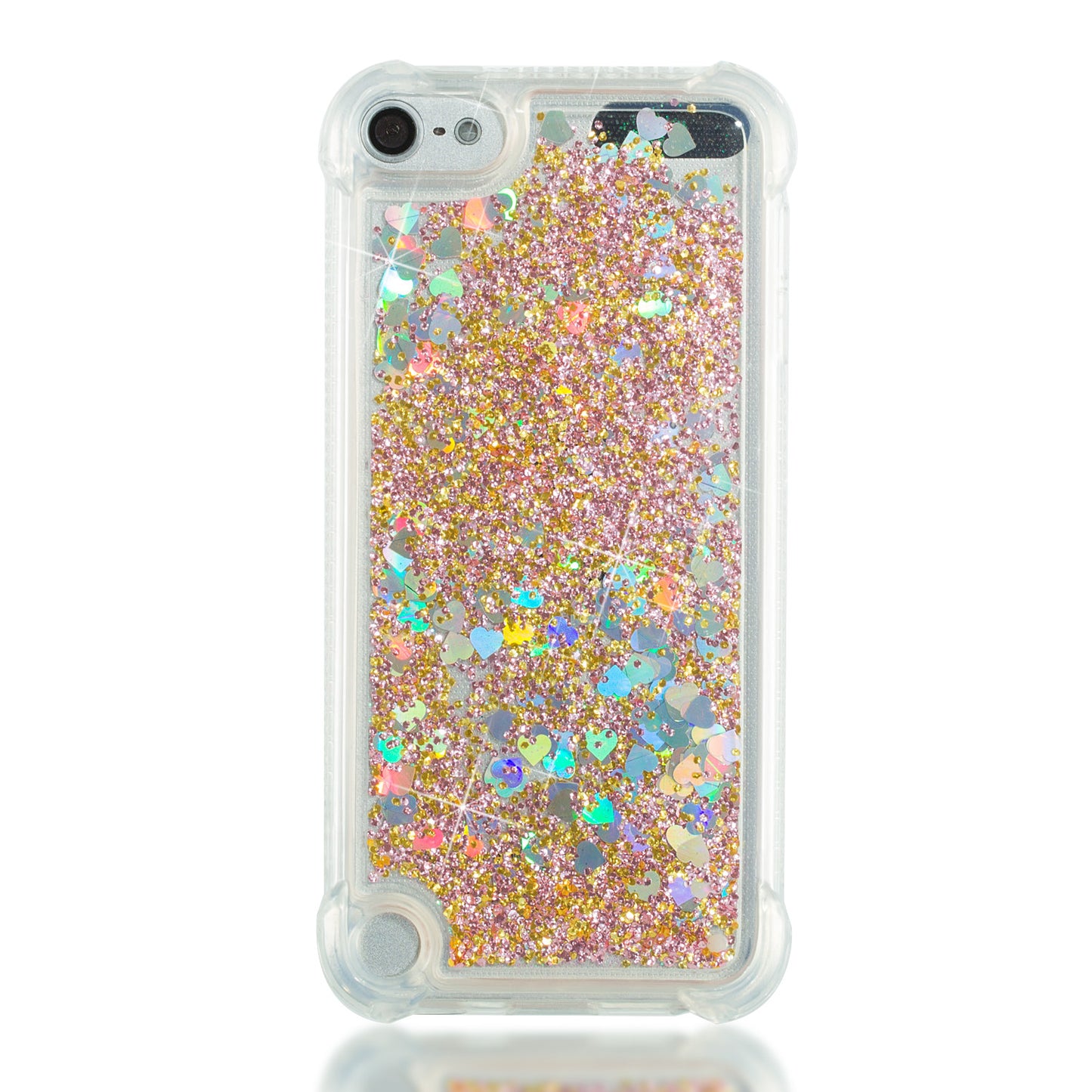 Glitter Powder Heart Shaped Sequins Quicksand TPU Protective Case for iPod Touch (2019) / Touch 6 / 5