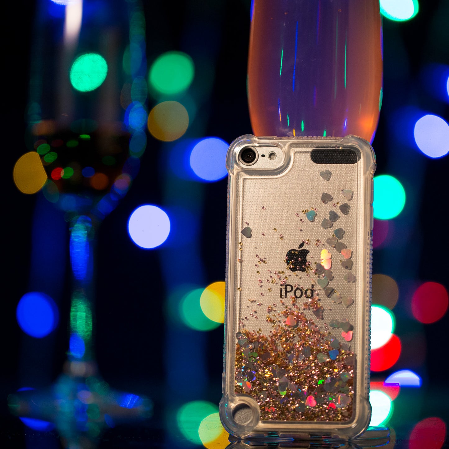 Glitter Powder Heart Shaped Sequins Quicksand TPU Protective Case for iPod Touch (2019) / Touch 6 / 5