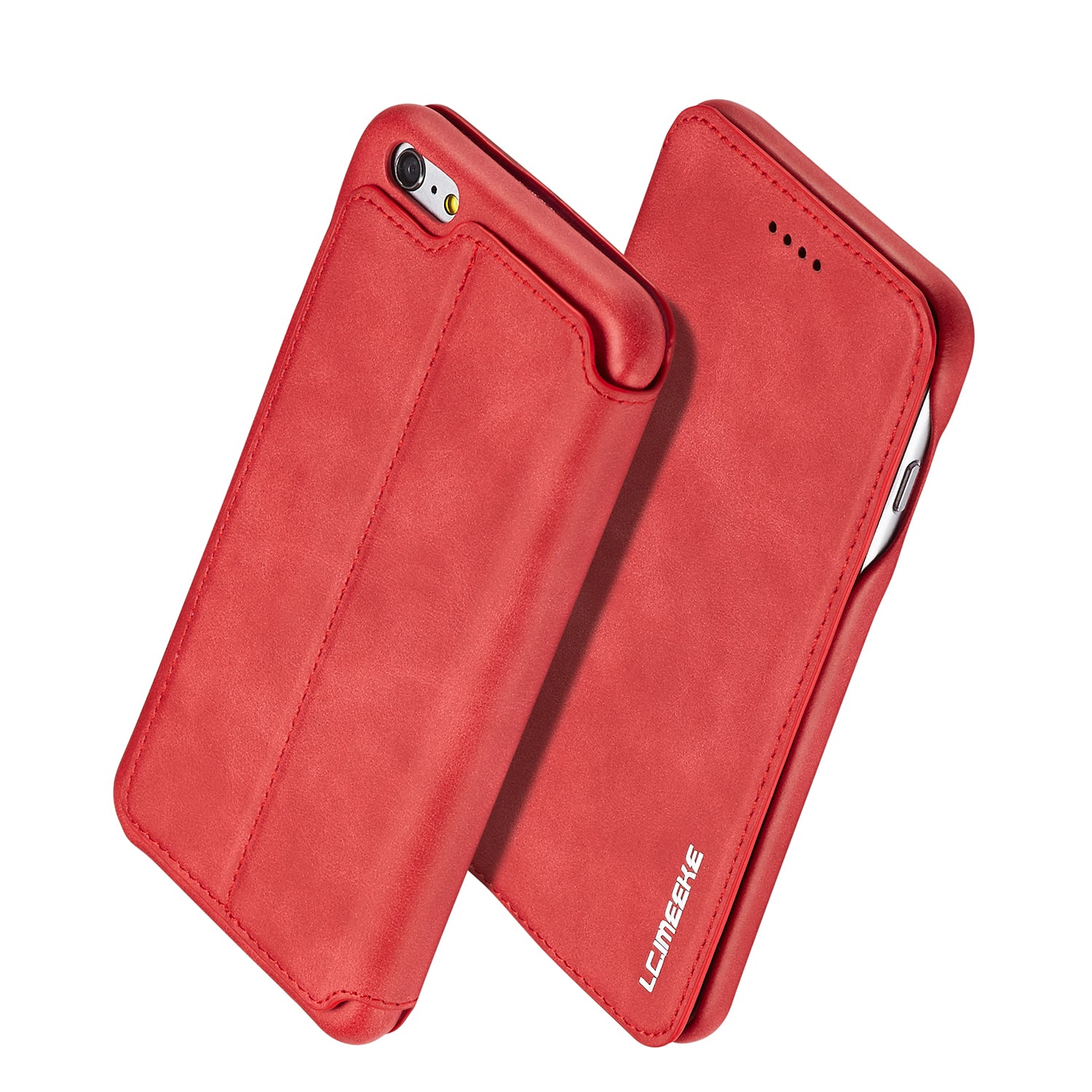LC.IMEEKE for iPhone 6s Plus/6 Plus Retro Style Leather Card Holder Stand Case