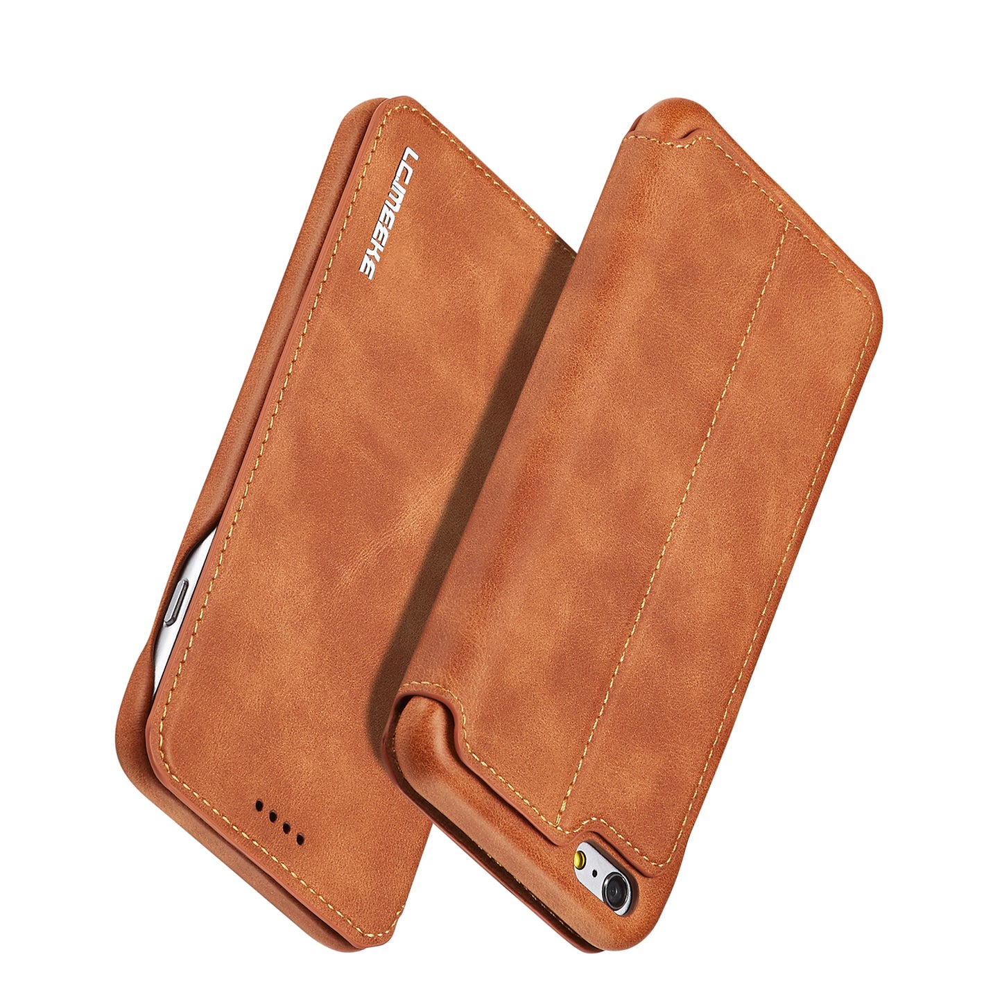 LC.IMEEKE for iPhone 6s Plus/6 Plus Retro Style Leather Card Holder Stand Case