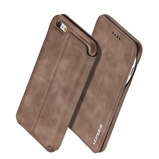 LC.IMEEKE for iPhone 6s Plus/6 Plus Retro Style Leather Card Holder Stand Case