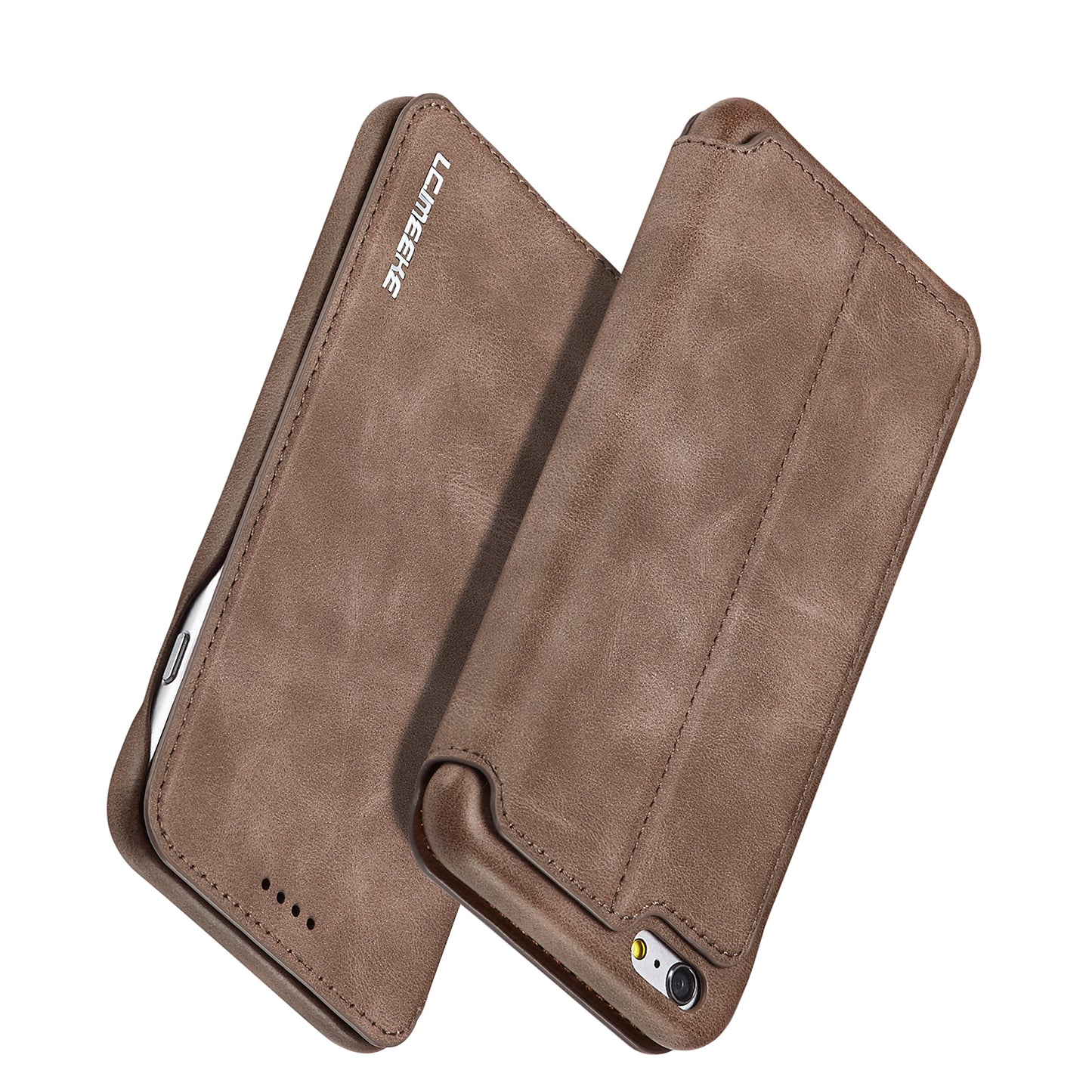 LC.IMEEKE for iPhone 6s Plus/6 Plus Retro Style Leather Card Holder Stand Case