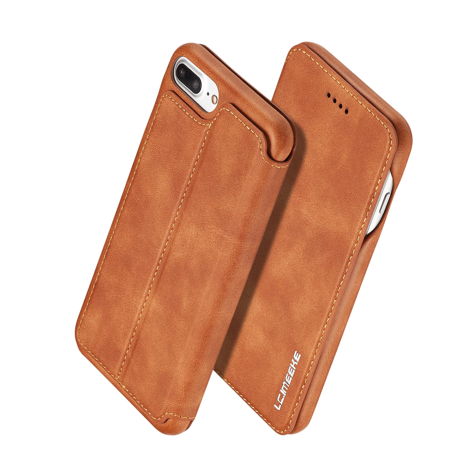 LC.IMEEKE Retro Style Leather Card Slot Bracket Case for iPhone 8 Plus/7 Plus