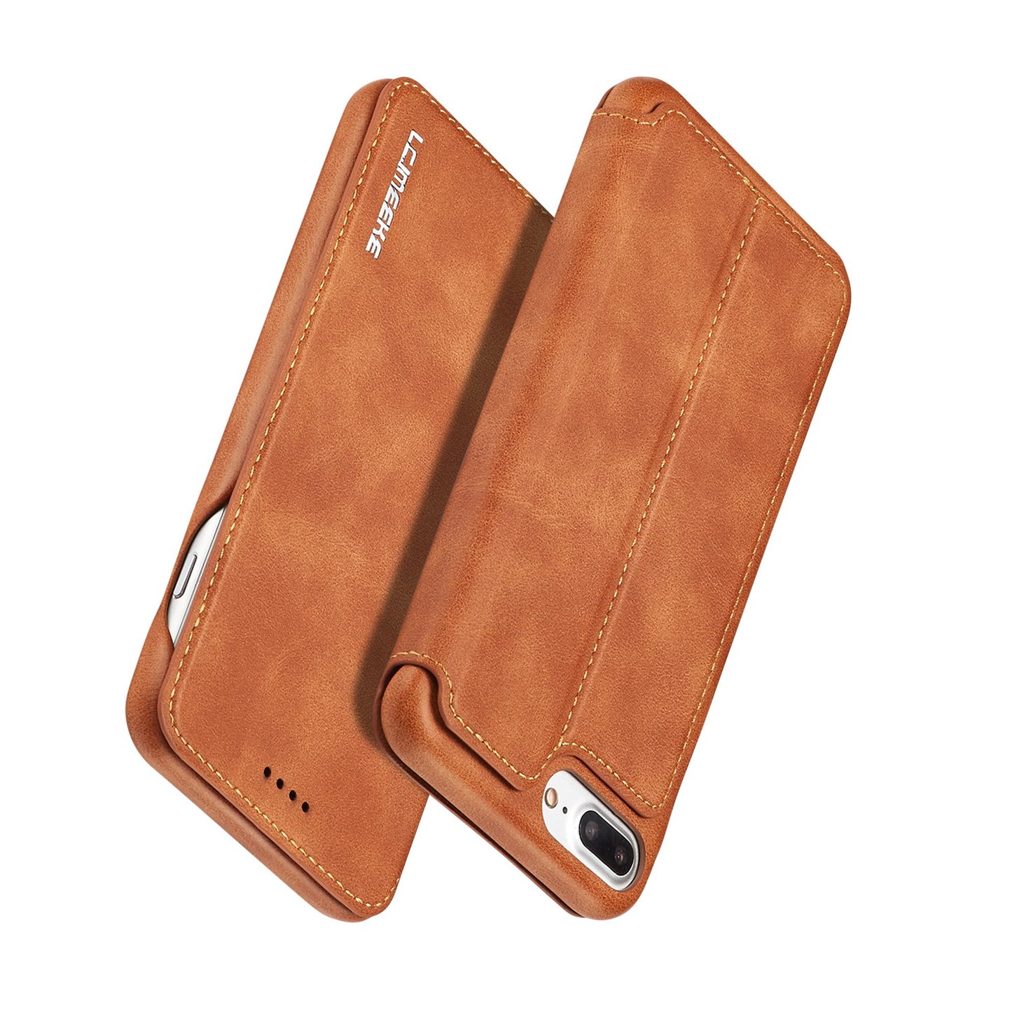 LC.IMEEKE Retro Style Leather Card Slot Bracket Case for iPhone 8 Plus/7 Plus