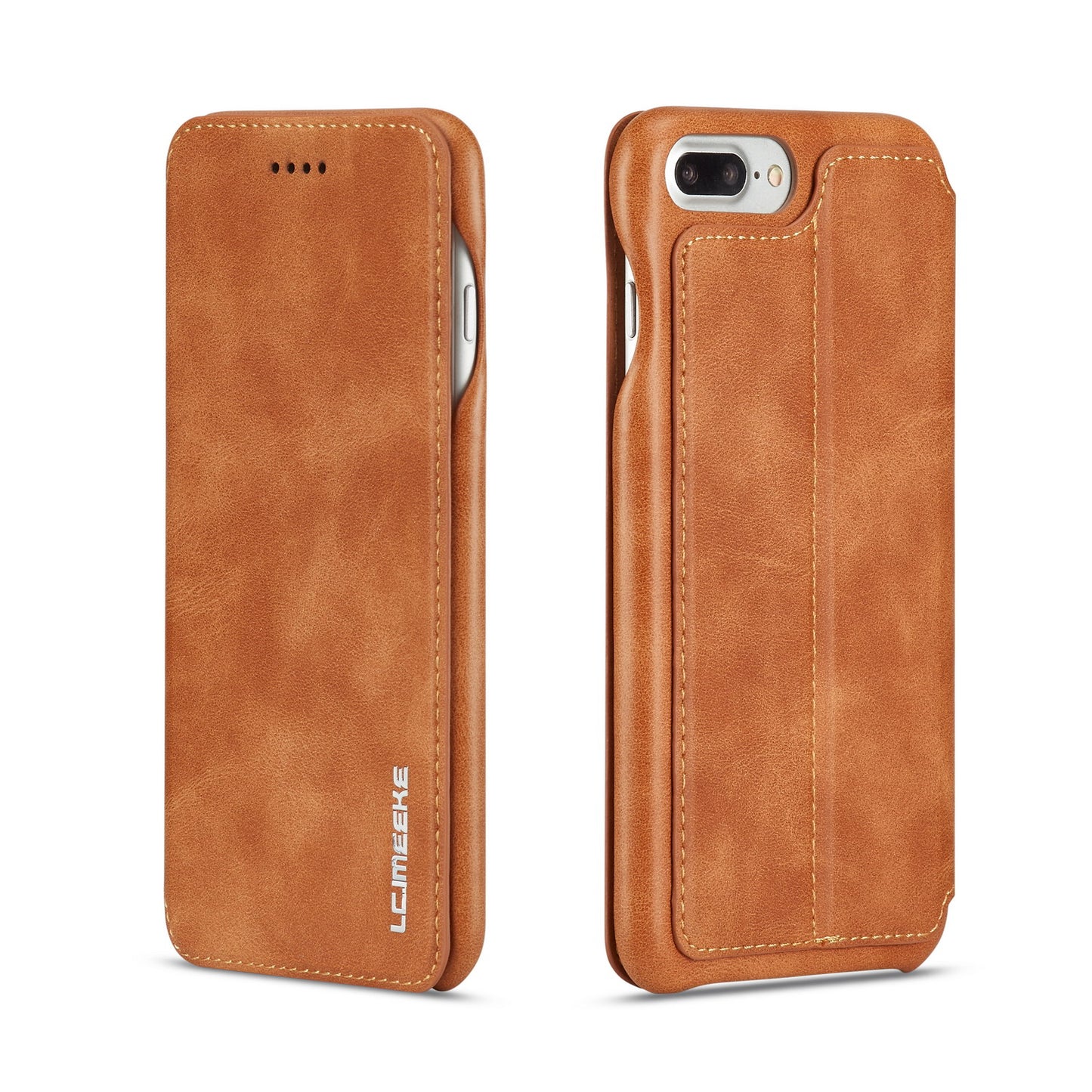 LC.IMEEKE Retro Style Leather Card Slot Bracket Case for iPhone 8 Plus/7 Plus