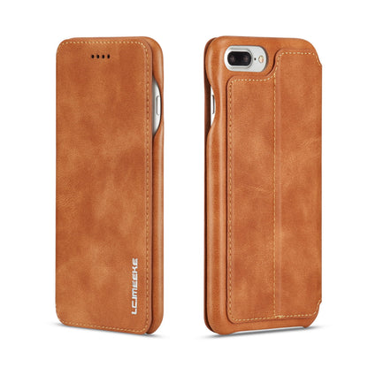 LC.IMEEKE Retro Style Leather Card Slot Bracket Case for iPhone 8 Plus/7 Plus