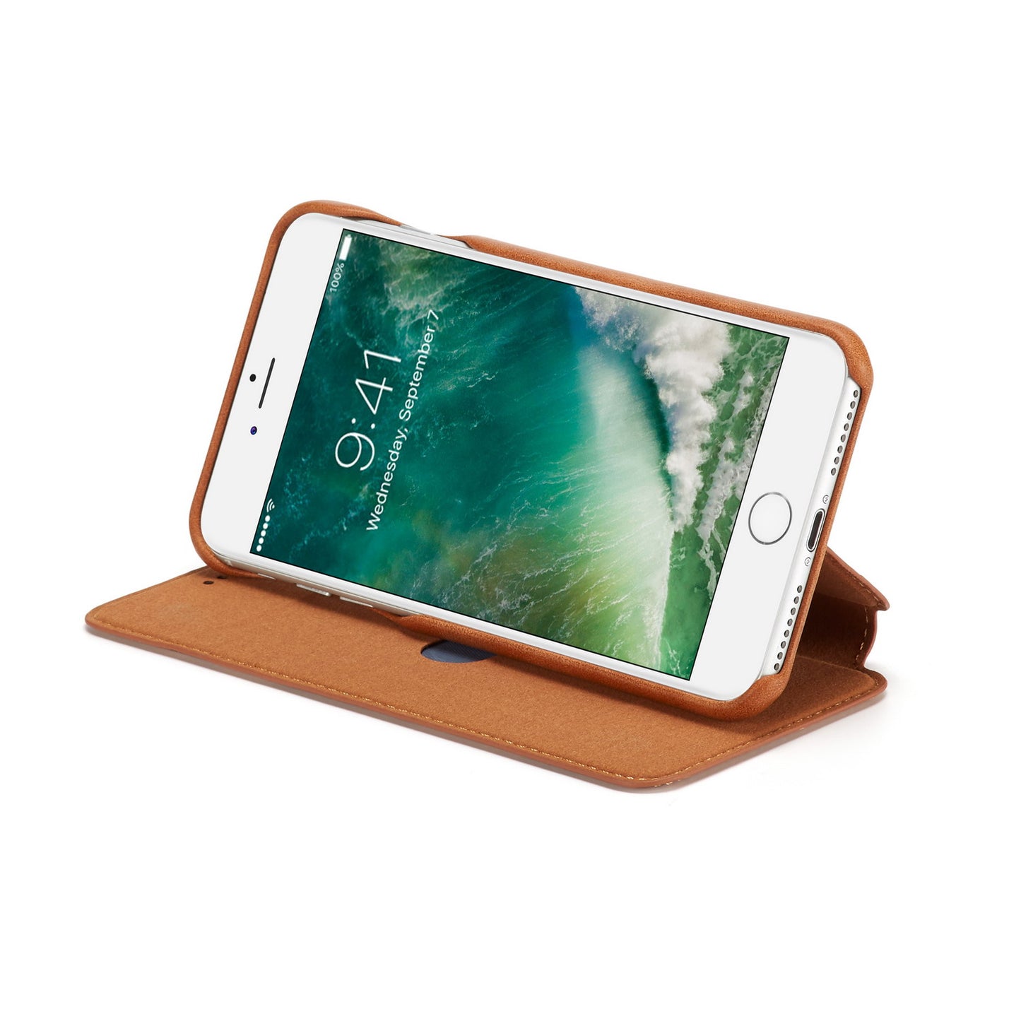 LC.IMEEKE Retro Style Leather Card Slot Bracket Case for iPhone 8 Plus/7 Plus
