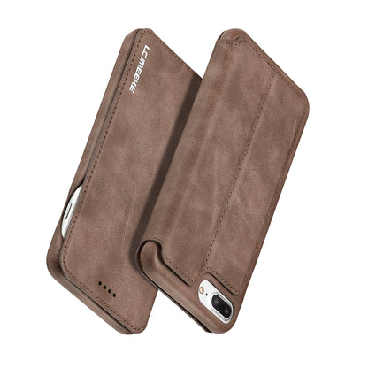LC.IMEEKE Retro Style Leather Card Slot Bracket Case for iPhone 8 Plus/7 Plus