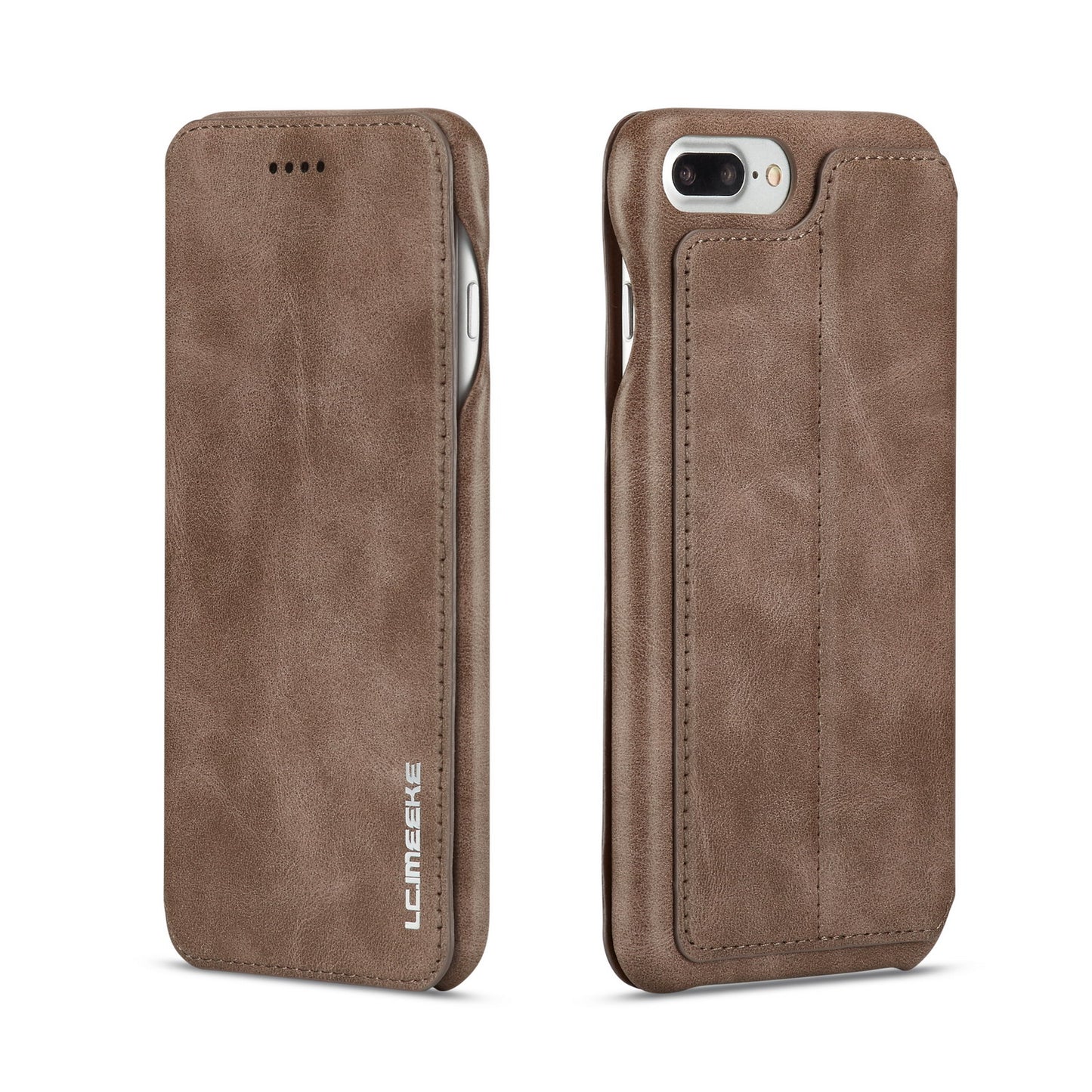 LC.IMEEKE Retro Style Leather Card Slot Bracket Case for iPhone 8 Plus/7 Plus