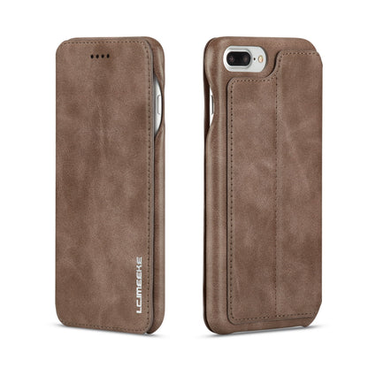 LC.IMEEKE Retro Style Leather Card Slot Bracket Case for iPhone 8 Plus/7 Plus