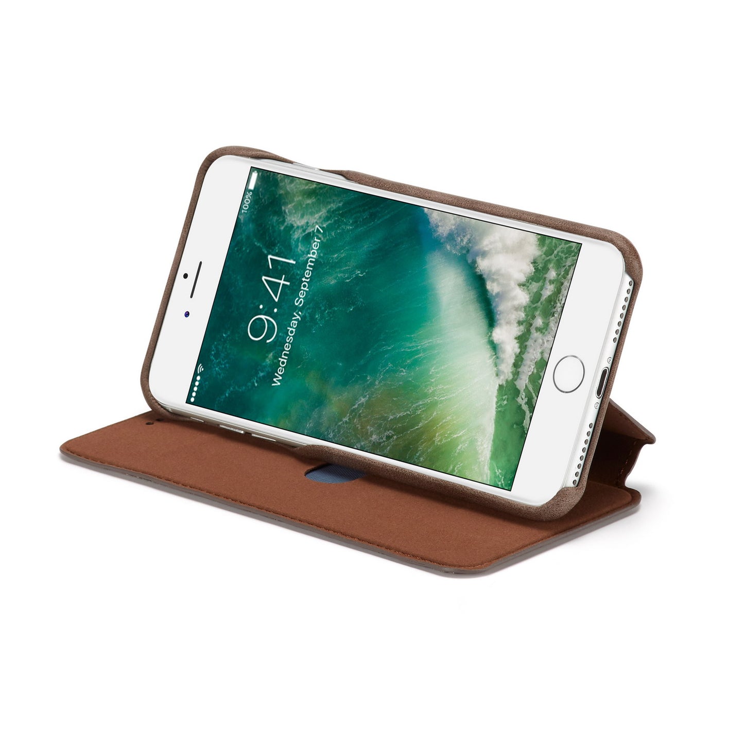 LC.IMEEKE Retro Style Leather Card Slot Bracket Case for iPhone 8 Plus/7 Plus