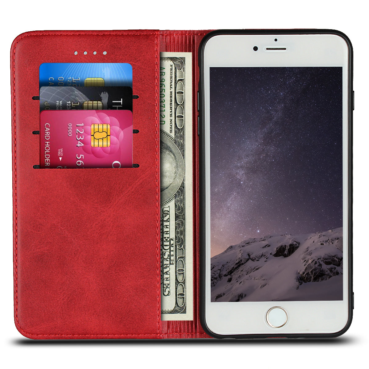 Magnetic Stand Leather Wallet Case for iPhone 8 Plus/7 Plus 5.5 inch