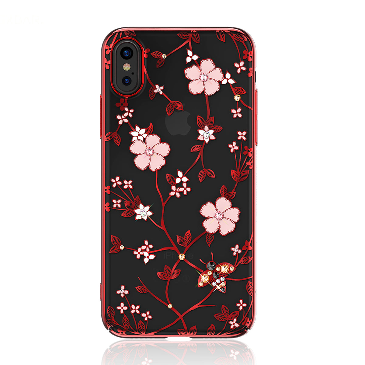 KAVARO Honeybee Series Rhinestone Flower Plated PC Cover for iPhone X