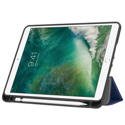 Tri-fold Stand Smart Leather Tablet Protective Casing with Pen Slot for iPad 9.7-inch (2018) / 9.7-inch (2017)