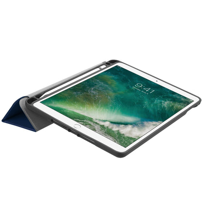 Tri-fold Stand Smart Leather Tablet Protective Casing with Pen Slot for iPad 9.7-inch (2018) / 9.7-inch (2017)