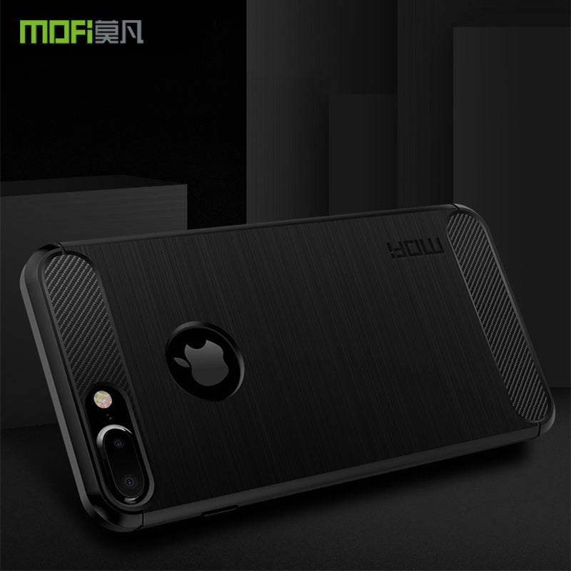 MOFI Carbon Fiber Texture Brushed TPU Back Case for iPhone 7 Plus 5.5 inch