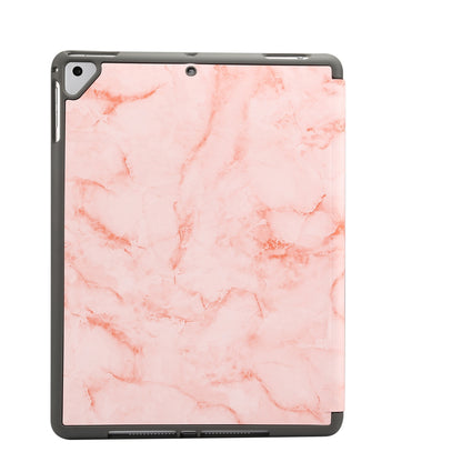 Marble Pattern Tri-fold Stand Smart Folio PU Leather Case with Pen Slot for iPad 9.7-inch (2018) / (2017) / (2016) / Air 2 / Air- Blue