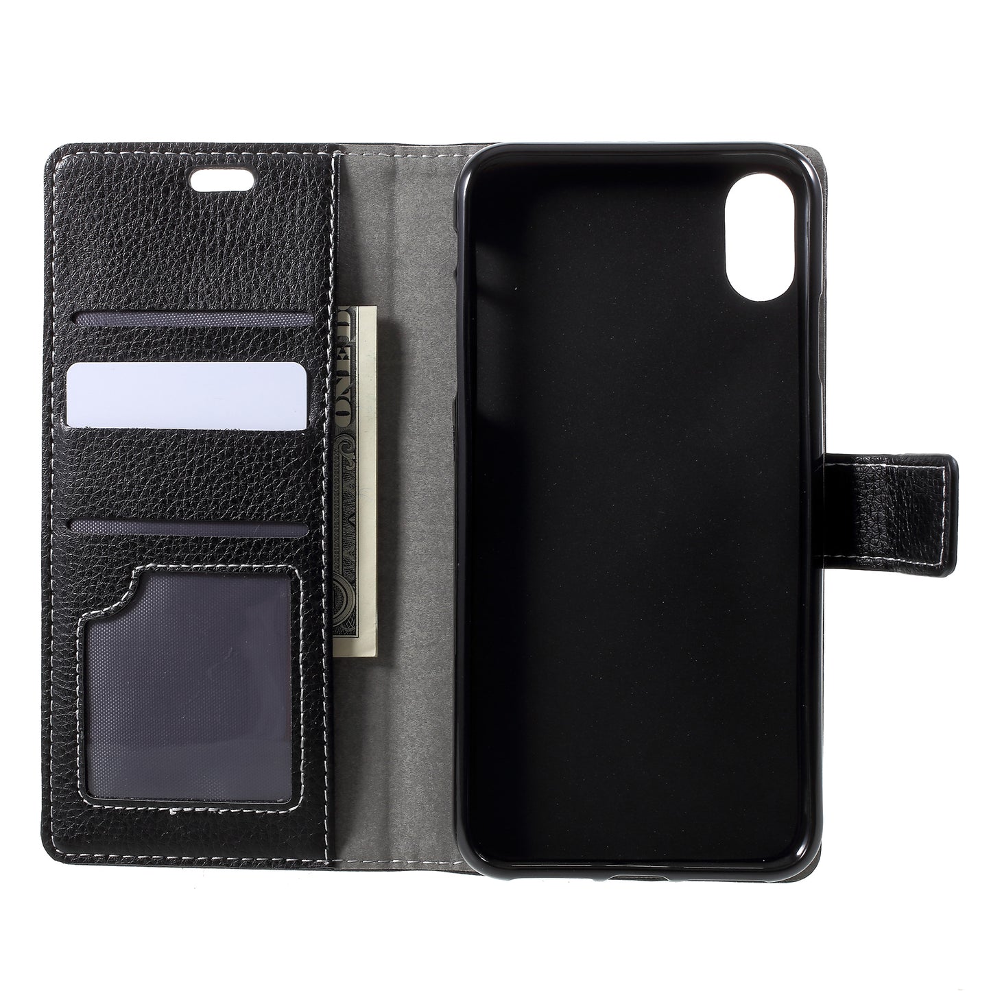 Litchi Texture Wallet Stand Leather Mobile Shell Case for iPhone XR 6.1 inch