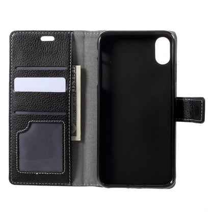 Litchi Texture Wallet Stand Leather Mobile Shell Case for iPhone XR 6.1 inch