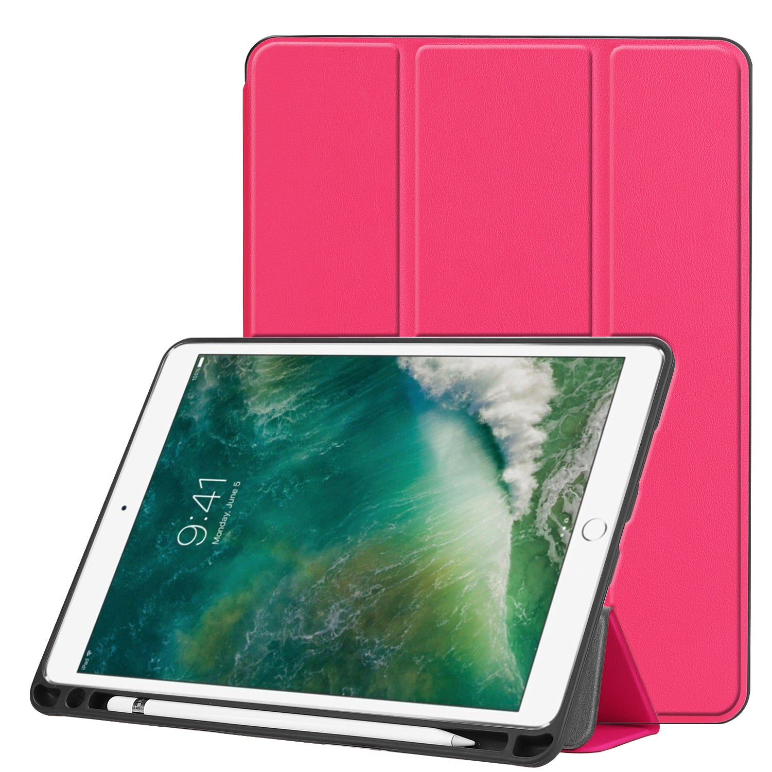 Slim Shockproof Case for iPad Air 10.5 (2019) / Pro 10.5 (2017) PU Leather Tablet Cover Tri-fold Stand Protector with Pen Slot