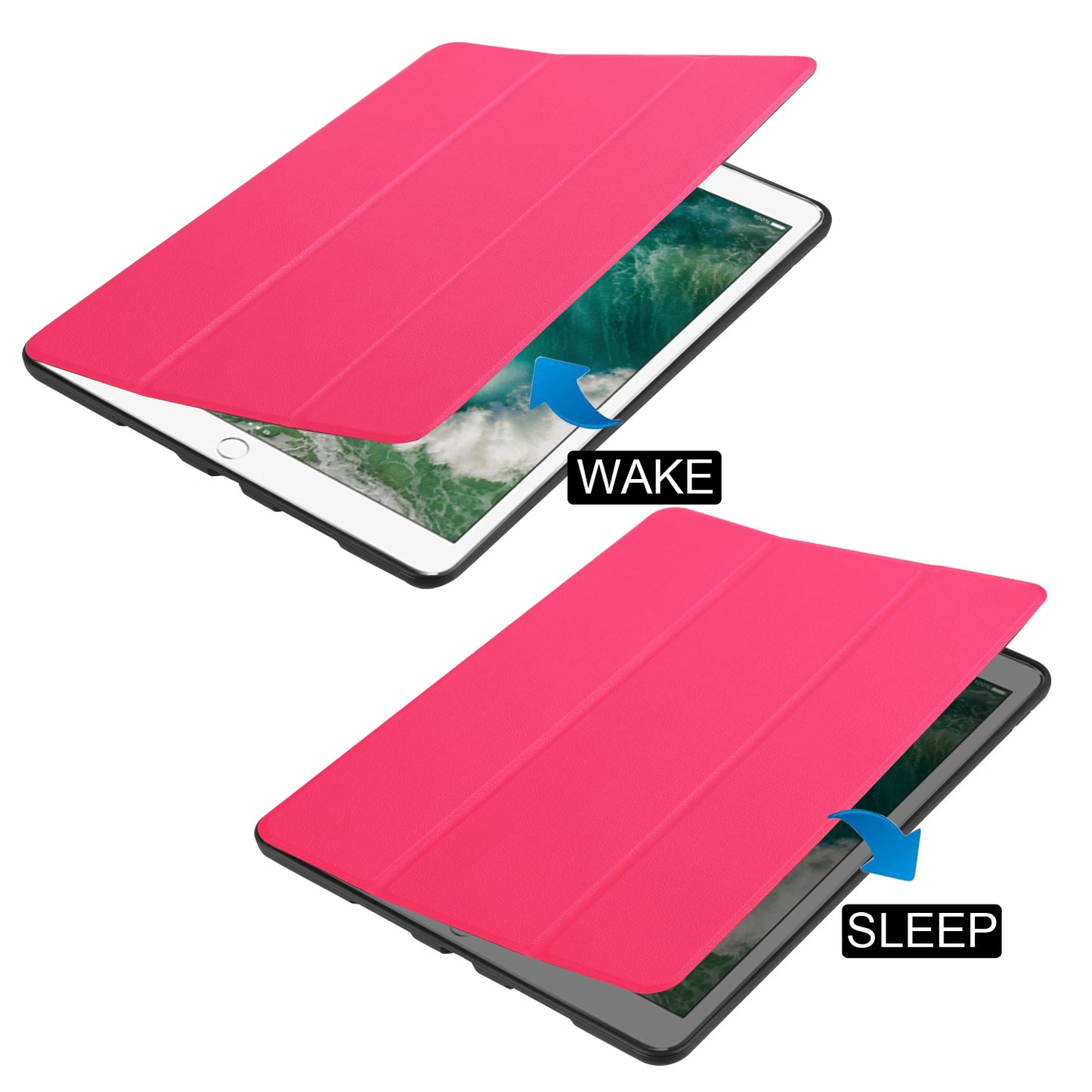 Slim Shockproof Case for iPad Air 10.5 (2019) / Pro 10.5 (2017) PU Leather Tablet Cover Tri-fold Stand Protector with Pen Slot