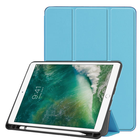Slim Shockproof Case for iPad Air 10.5 (2019) / Pro 10.5 (2017) PU Leather Tablet Cover Tri-fold Stand Protector with Pen Slot