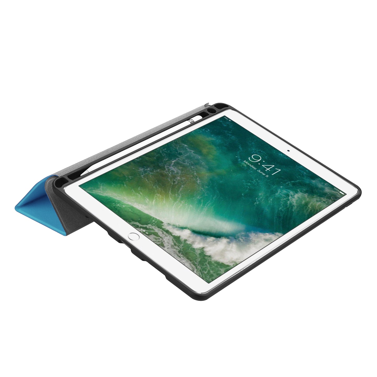 Slim Shockproof Case for iPad Air 10.5 (2019) / Pro 10.5 (2017) PU Leather Tablet Cover Tri-fold Stand Protector with Pen Slot