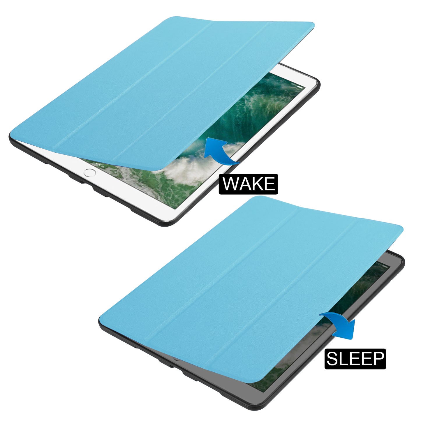 Slim Shockproof Case for iPad Air 10.5 (2019) / Pro 10.5 (2017) PU Leather Tablet Cover Tri-fold Stand Protector with Pen Slot