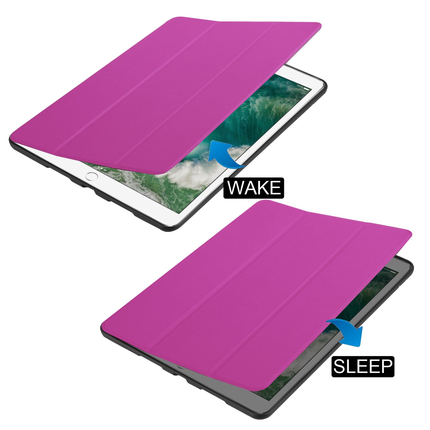 Slim Shockproof Case for iPad Air 10.5 (2019) / Pro 10.5 (2017) PU Leather Tablet Cover Tri-fold Stand Protector with Pen Slot